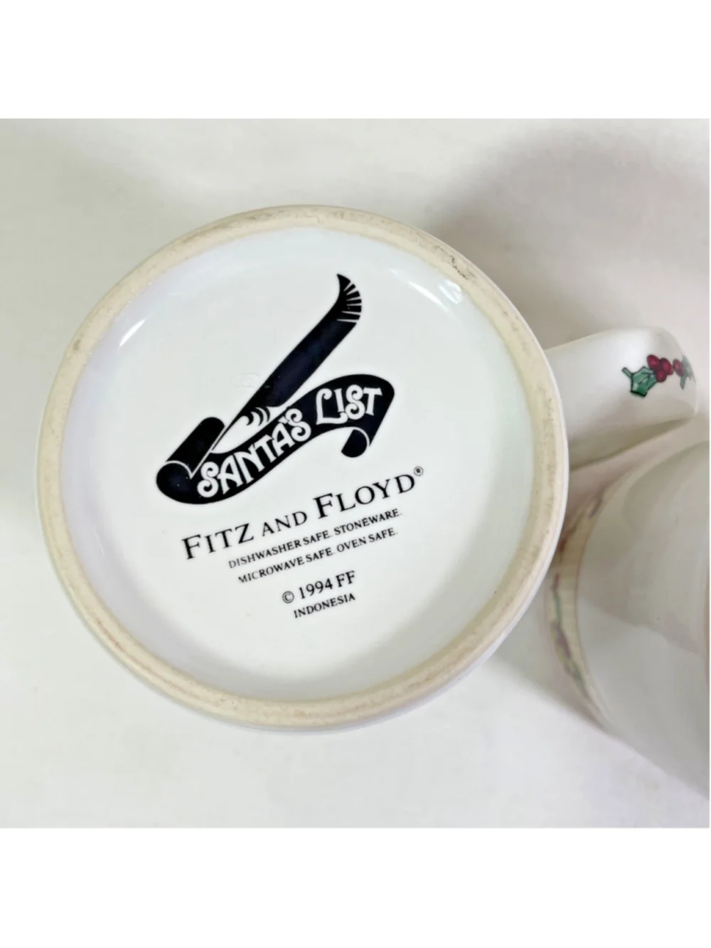 Vintage Fitz and Floyd Santa's List Coffee Tea 4